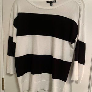 Lightweight CABLE & GAUGE Striped Sweater SMALL
